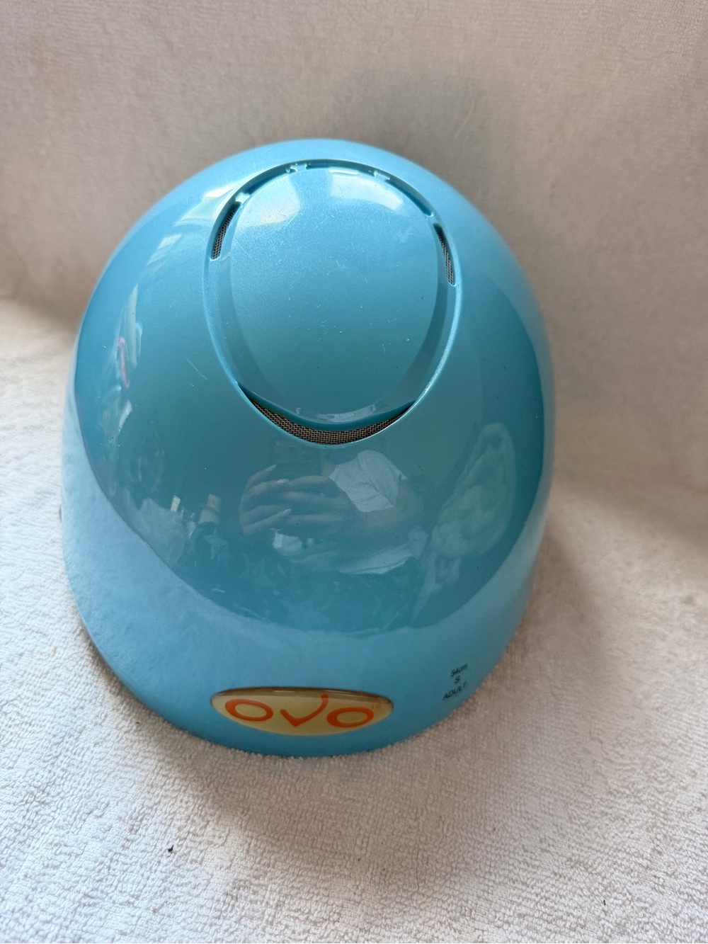 OVO powder blue snow sports helmet